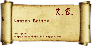 Kaszab Britta névjegykártya